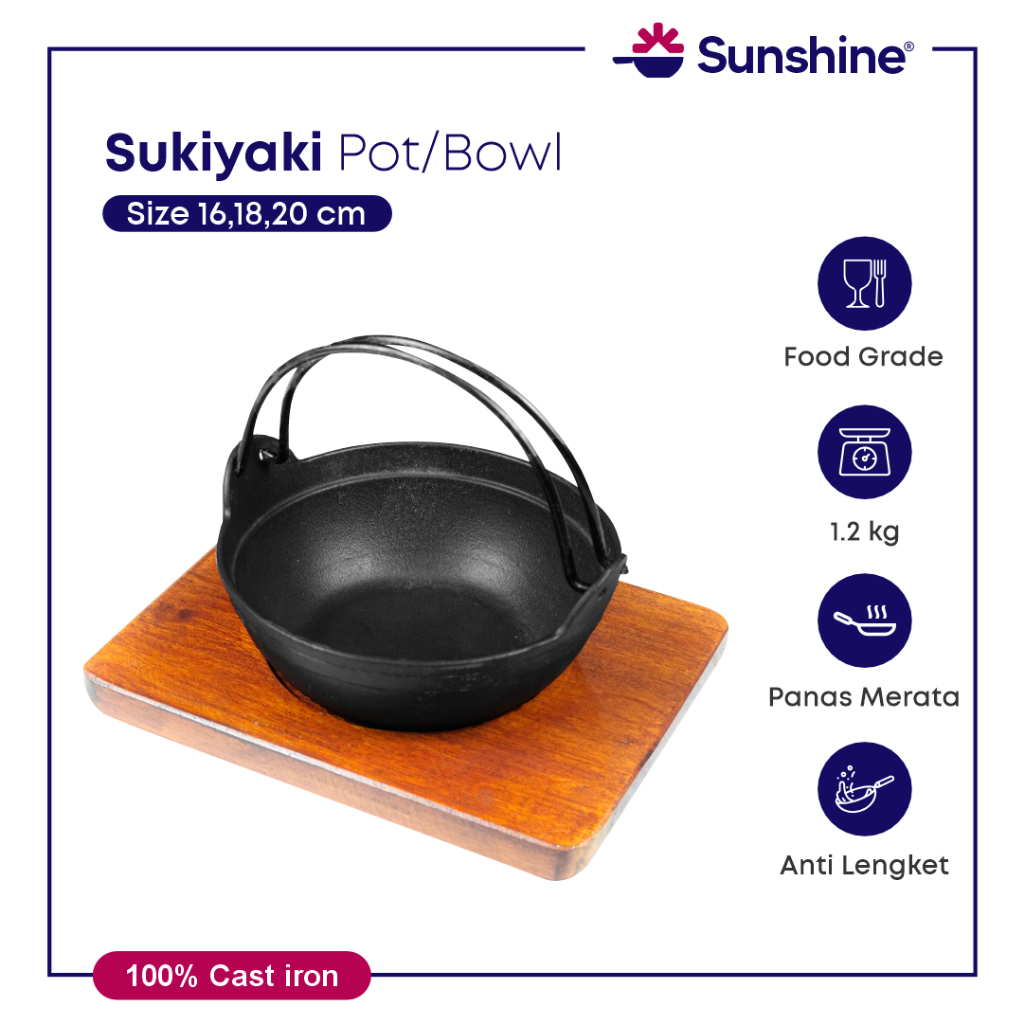 Cast Iron Sukiyaki Hot Pot / Bowl / Hot Plate / Hot Plate Mangkok / Mangkok Shabu