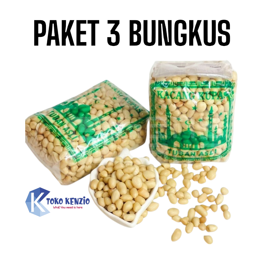 

Paket 3 Bungkus Kacang Kupas Tuban 250gram