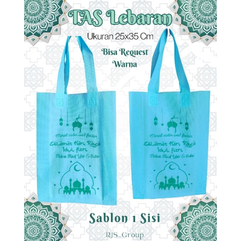 

(Isi 12 pcs) Lusinan Tas Goodiebag Lebaran 25x35 Tas Tali Pres Tas Lebaran Tas HLS Tas Sablon Tas Bingkisan Tas Hampers Tas Snack