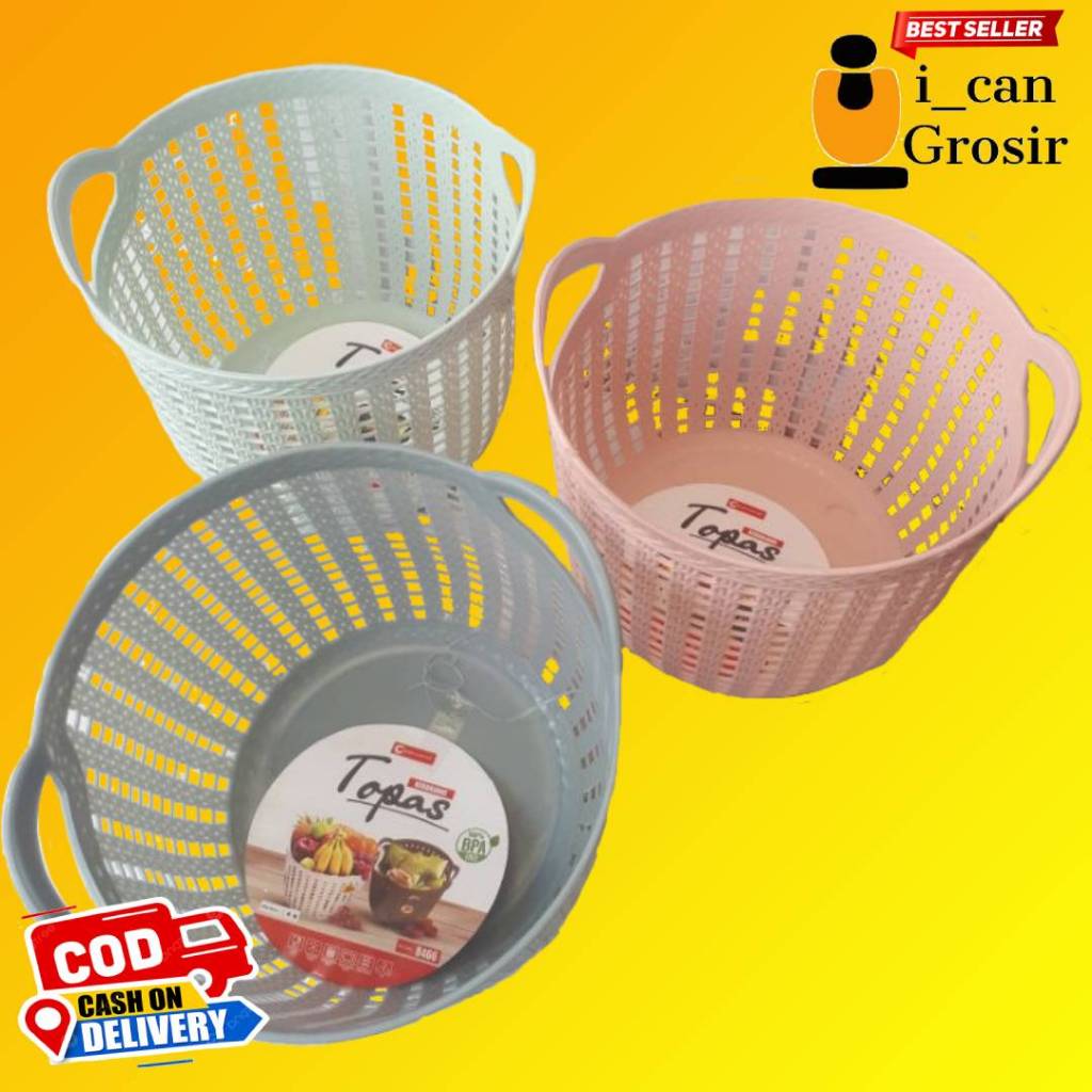 PAKET 1 LUSIN MIX Keranjang Serbaguna tutup Keranjang Topas tutup Keranjang serbaguna plus gagang