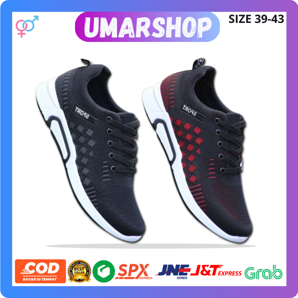 Sepatu Sneakers Sneker Casual Santai Olahraga Sport Joging Jogging Lari Sekolah Murah Original Keren