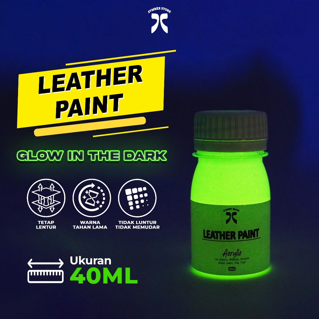 

Cat Glow In The Dark Leather Paint Canvas Cat Sepatu 40ml Summer Brand