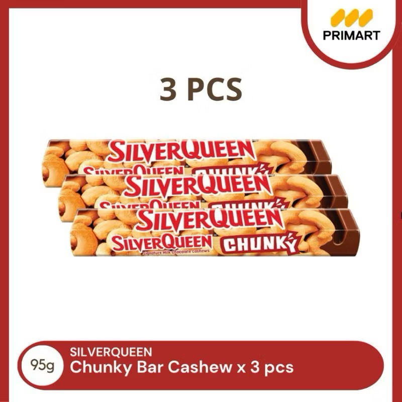 

Bundling 3 Pcs SilverQueen Chunky Bar Cashew 85gr/95gr