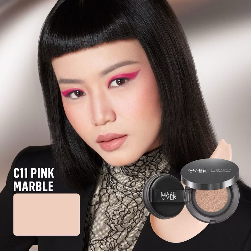 MAKE OVER Hydrastay Lite Glow Cushion 15 g - Cushion atau Foundation Compact untuk Dry Skin atau Kul