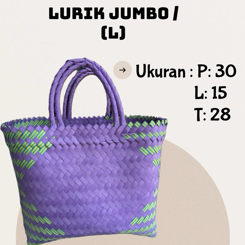 

Tas anyaman plastik besar ( L ),ukuran 30x15x28