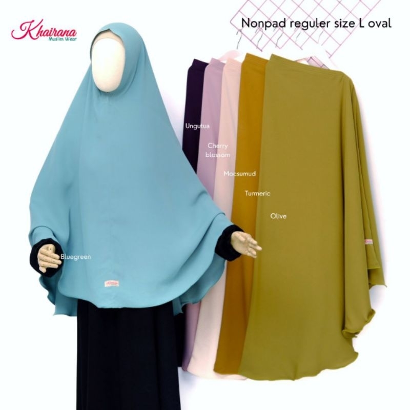 Khimar Khairana Nonped tegak size L bahan Yoris