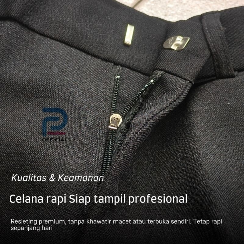 DISKON CELANA KAIN FORMAL CELANA KAIN SLIMFIT PRIA FORMAL CELANA SLIMFIT KANTOR CELANA KAIN HITAM
