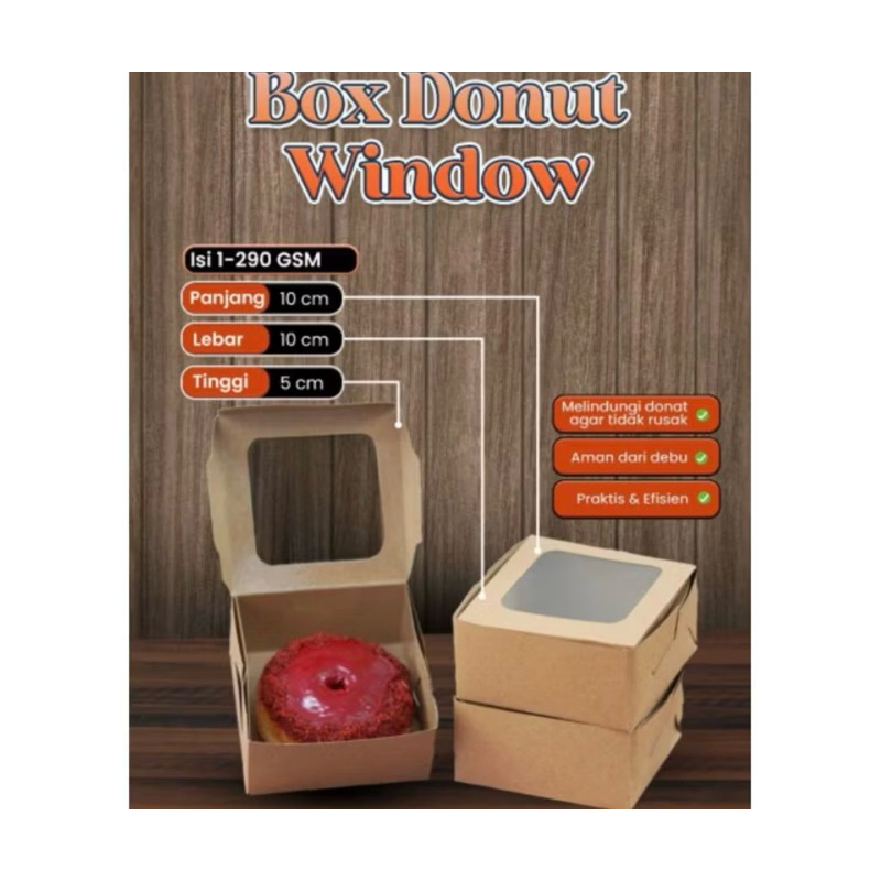 kotak dimsum Window, kotak donat isi 1 /kotak kue