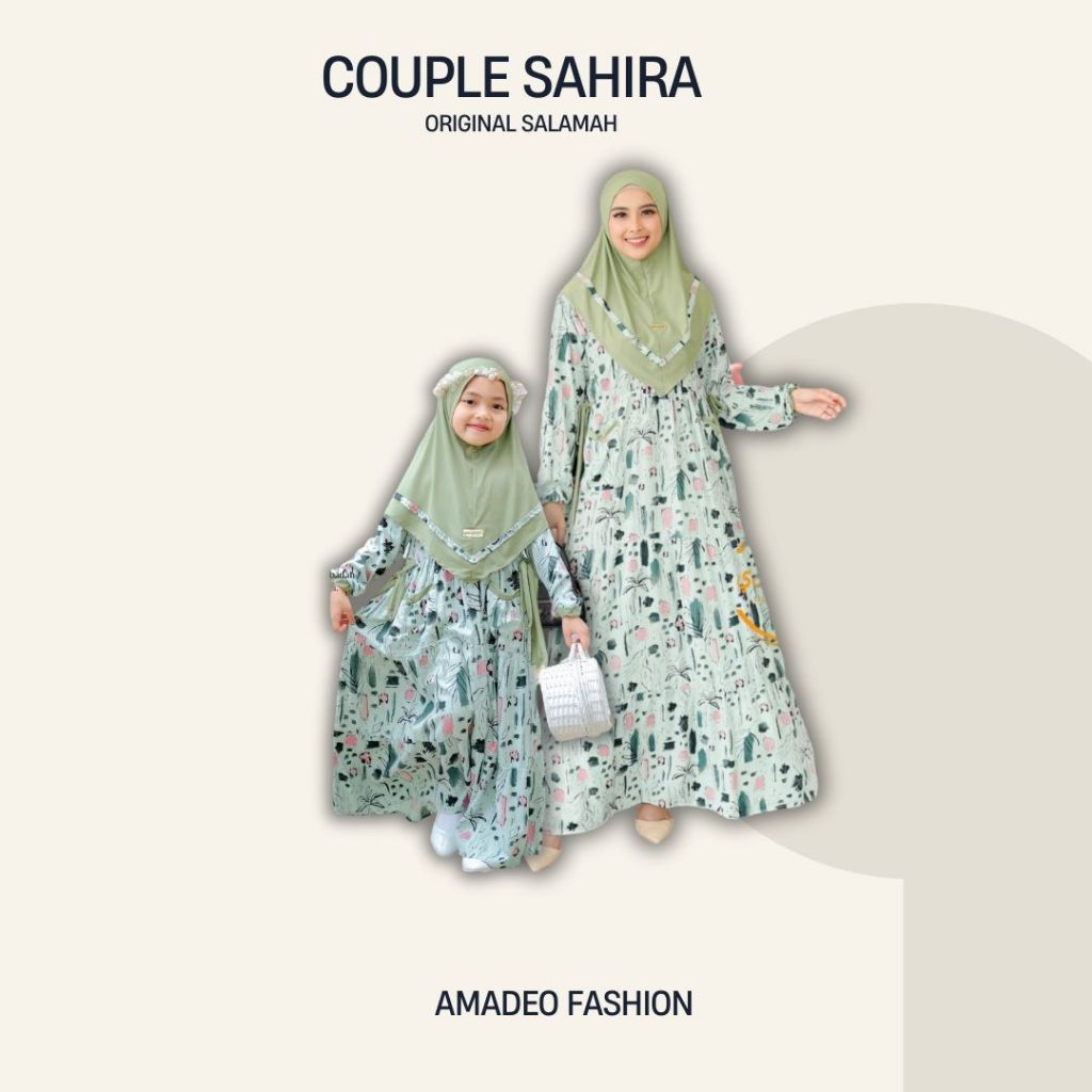Couple Baju Ibu & Anak Perempuan | Gamis Couple SAHIRA Avo Series | Untuk anak Usia 2-15 Tahun