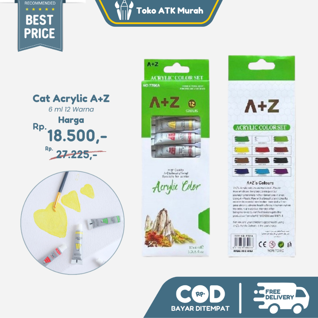 

Cat Akrilik A+Z 6ml 12 Warna / Acrylic Paint 12 Colours