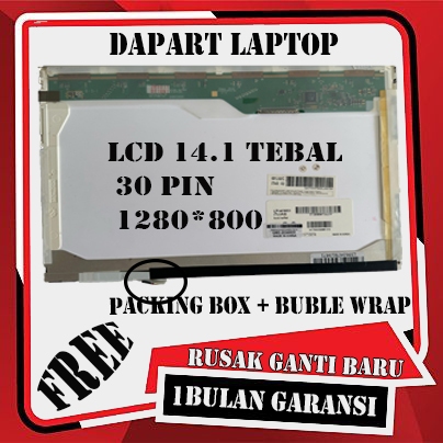 LCD LED LAYAR LAPTOP 14.1 DELL LATITUDE D630C D631 PP18L D531 D620 D630 CCFL 1280x800