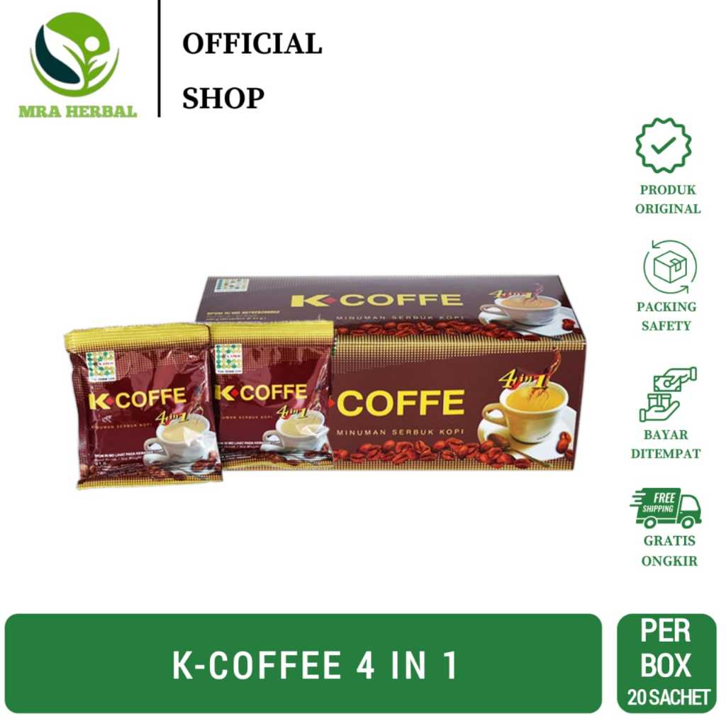 

Kopi Ginseng Per Box | Minuman Serbuk Kopi K-Coffee 4 In 1 Herbal Ginseng