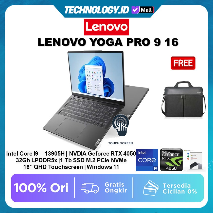 Laptop Lenovo Slim Pro 9i 16 i9-13905H RTX 4050 RAM 32GB 1TB SSD 16.0" 3K