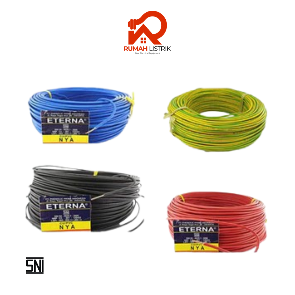 Kabel Eterna NYA 1x2,5 Roll 100 Meter Kabel Listrik 1 Tembaga Kawat Tunggal Engkel 2.5mm
