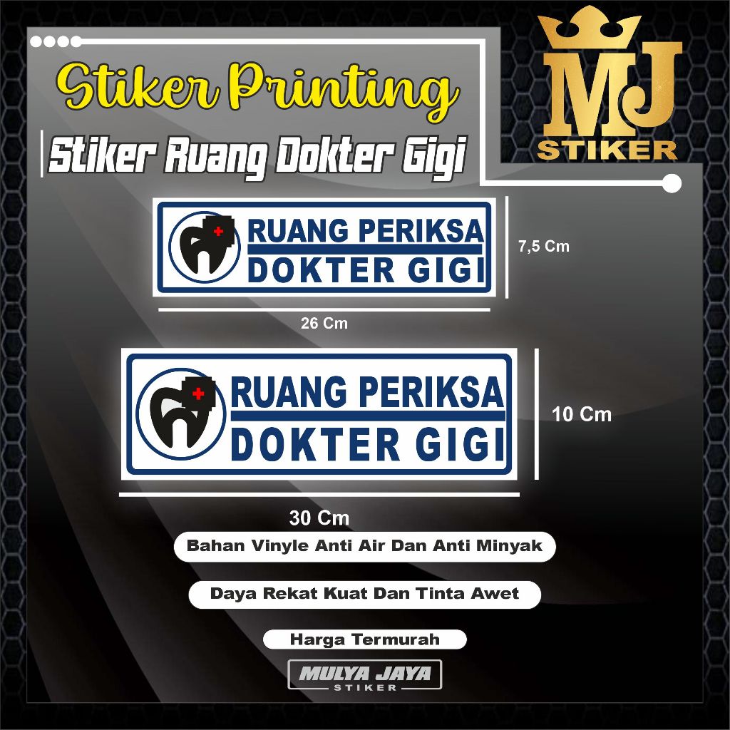 PROMO Mulya Jaya Stiker Ruang Dokter Gigi / Stiker Poli Gigi / Stiker Ruang Periksa Dokter Gigi / Ru