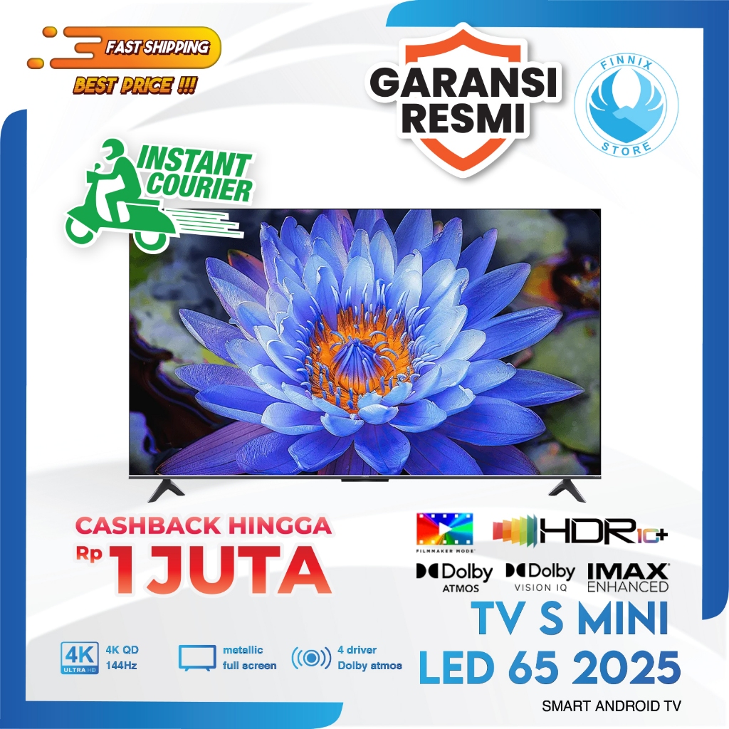 Xiaomi Mi TV S Mini LED 65" Inch 2025 4K UHD Google TV Dolby Smart Android TV - Garansi Resmi