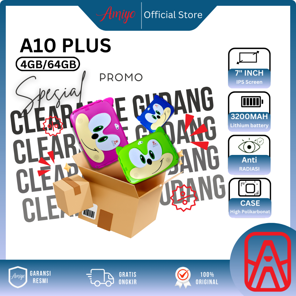 [CLEARANCE GUDANG] Amiyo TAB STUDY KIDS A10 Plus Tablet Anak Tablet Sonic IPS Screen Tablet Edukasi
