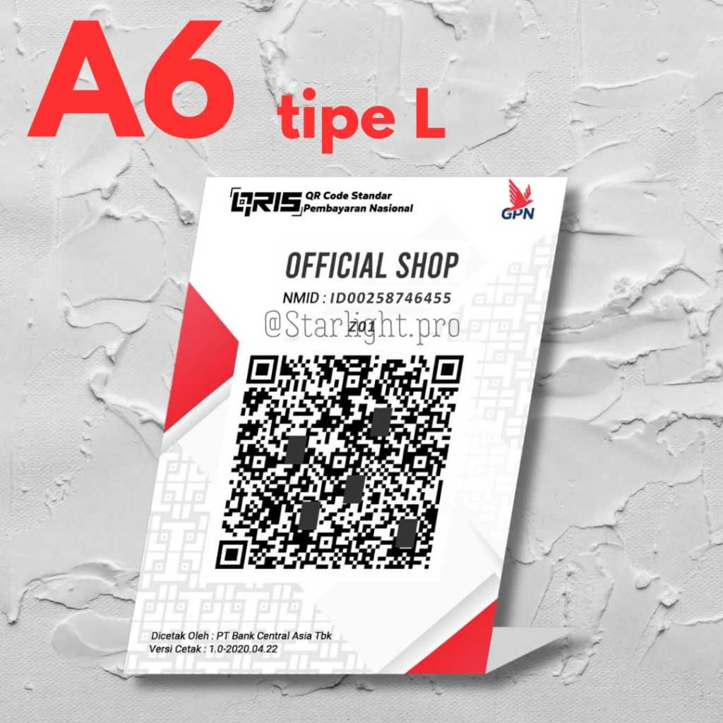 

Standing Acrylic QR code digital payment A6 - papan standing payment print uv
