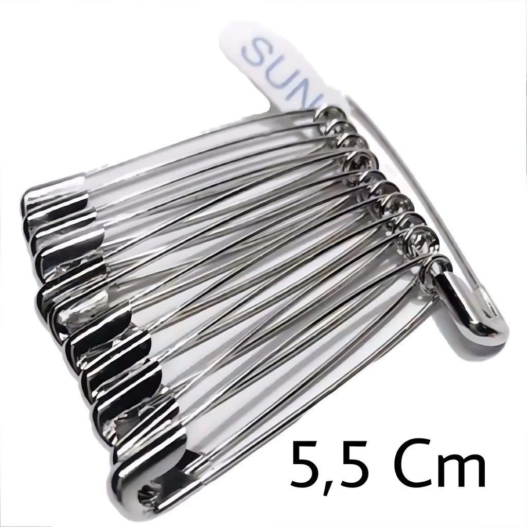 Peniti Besar Peniti Sun Stainless isi 12 pcs / Jarum Peniti Sun Besar 12 pcs