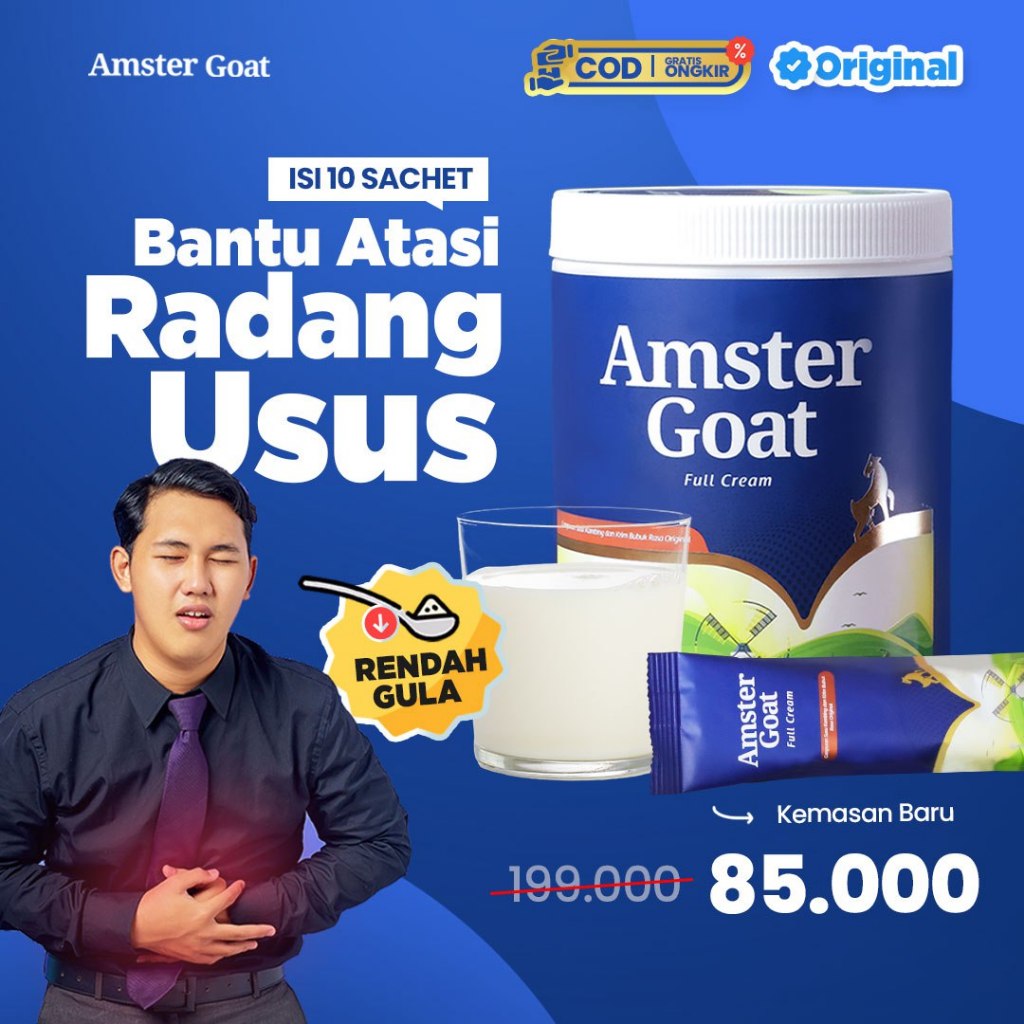 

Amstergoat Susu Kambing Amster Goat 10 Sachet Solusi Masalah Pencernaan Sembelit Asam Lambung Naik