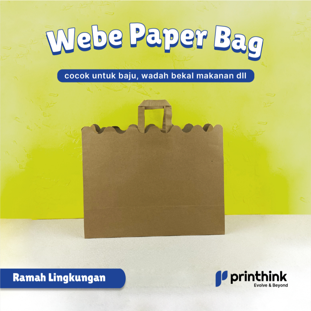 

Printhink.id - Webe Paper Bag/PaperBag Brownies (23x 27 cm) - Kraft 200gsm