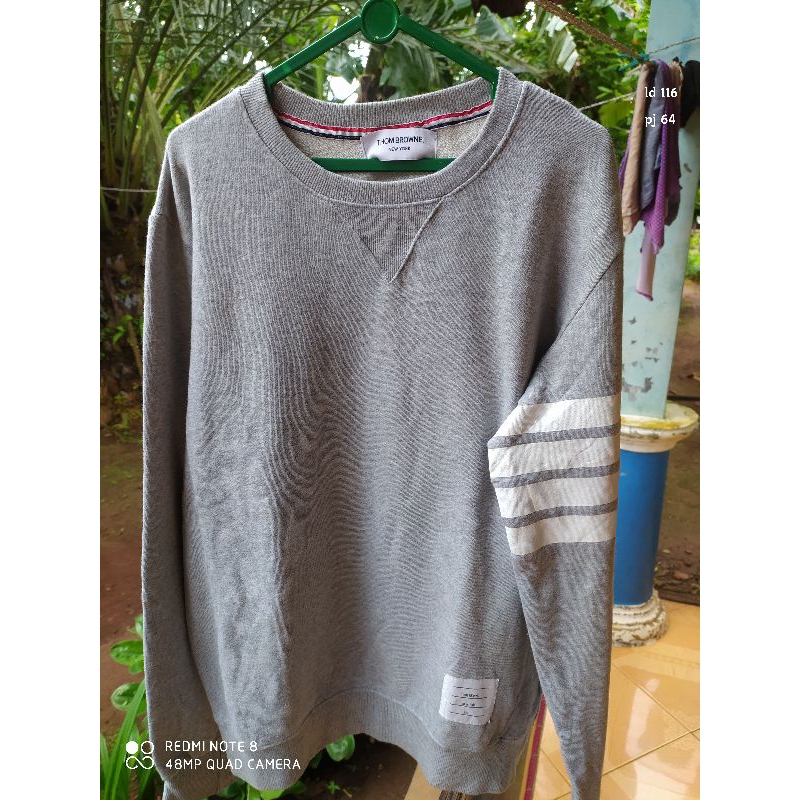 Crewneck ORIGINAL THOM BROWNE warna abu-abu