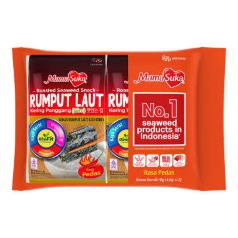 

mamasuka rumput laut panggang (nori) pedas (isi 2pcs)