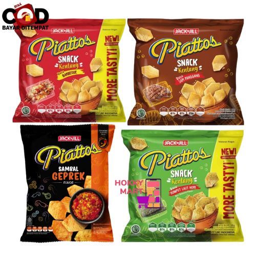 

[ HOKKY ] Piattos Keripik Kentang 15gr Sapi panggang Rumput Laut Nori Sambal Geprek Bbq Piatos Snack Cemilan Anak Halal