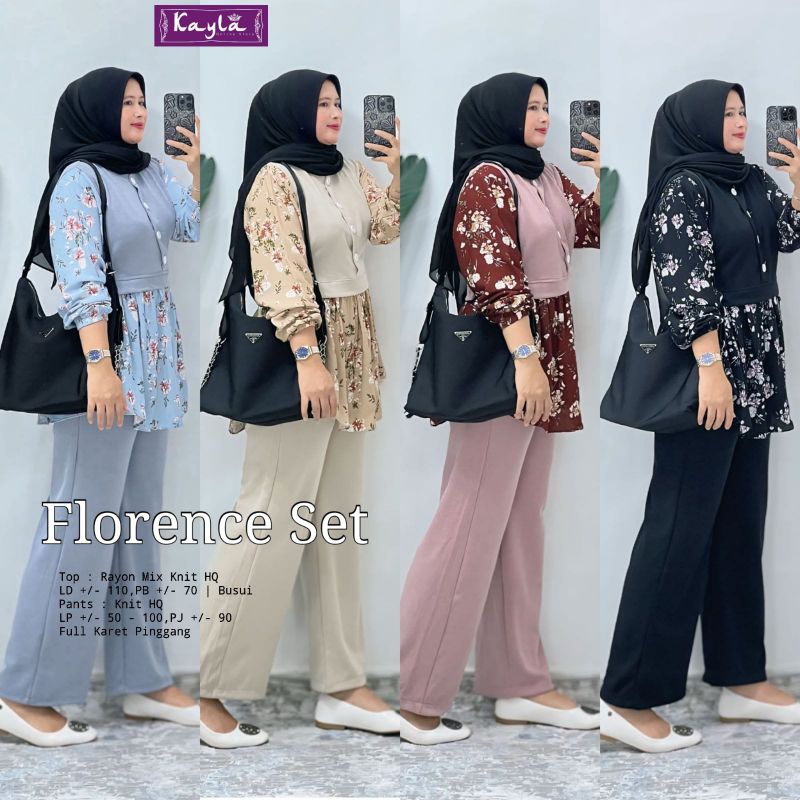 Setelan wanita || Serla Florence Set Celana || LD 110 Ori Kayla