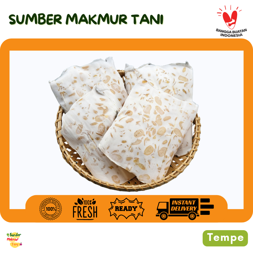 

Tempe Segar per papan / Fresh Tempeh / Fermented Soybean Cake – Langsung dari Petani Lokal