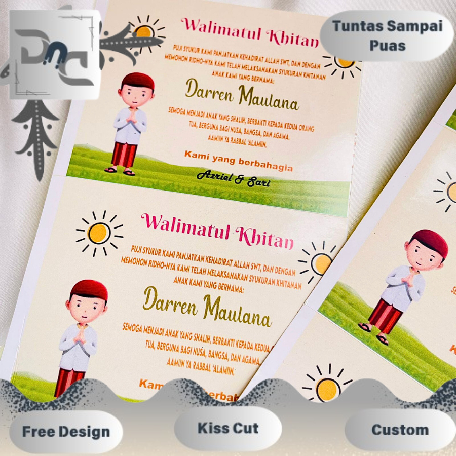 

Free Desain Custom Tulisan Walimatul Khitan Chromo Sunatan Label Tasyakuran Khitanan Stiker Persegi