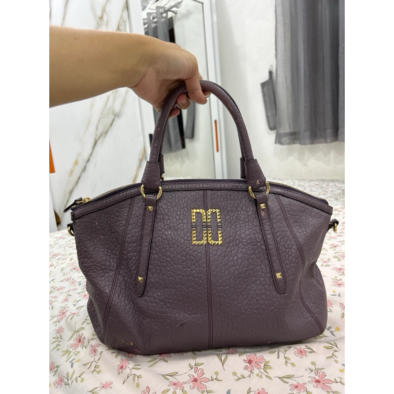 TAS HAND BAG BRAND DAKS ORIGINAL KULIT GAJAH ASLI TEBAL GEMOY KOKOH WARNA UNGU ORIGINAL AUTHENTIC