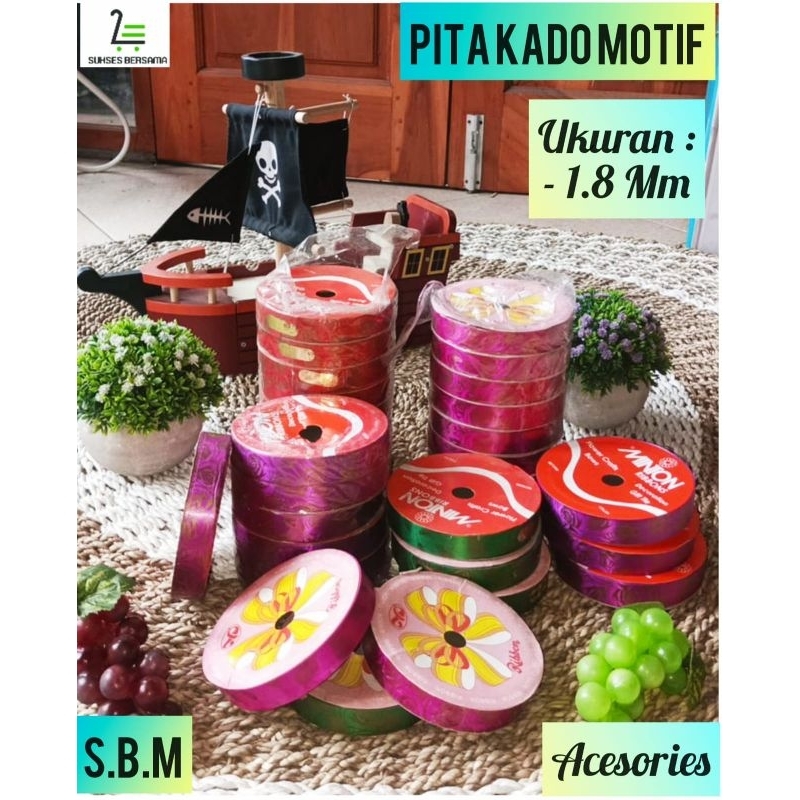 

Pita Kado Motif 1,8 cm/18 mm/pita/hampers