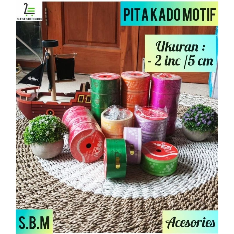 

Pita Kado Motif 2 inc/5 Cm/Pita/Kado/Hampers