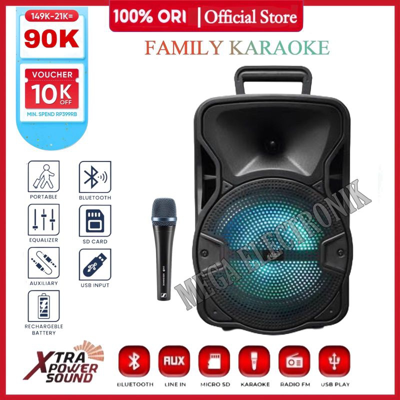 COD Speaker Bluetooth Karaoke Super Bass Ukuran Besar Louspeker Gratis Mic Salon Aktif