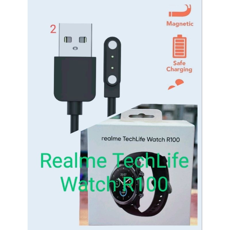 Realme TechLife Watch R100 Kabel Charger Smartwatch Realme TechLife R100 Magnetic 2 Pin