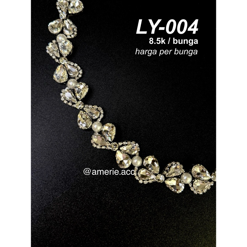 LY-004 harga perbunga [ Amerie Acc ] Payet Rangkai Gosok Tempel Bordir Jahit Rhinestone Mutiara Bung