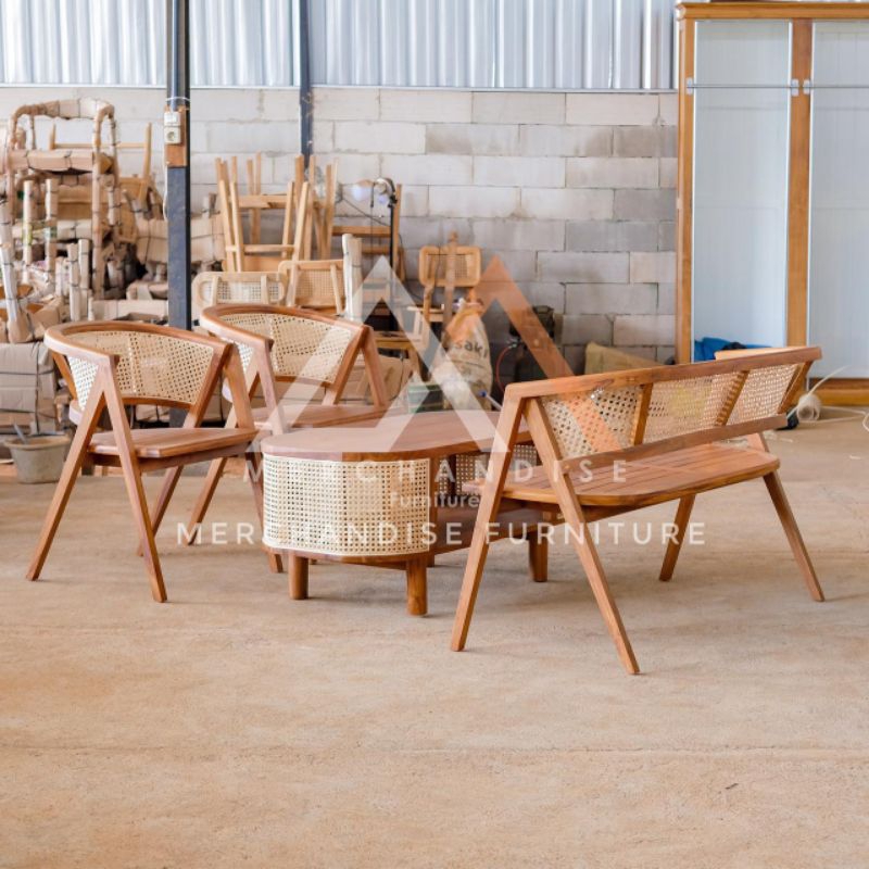 Set Kursi Ruang Tamu Model Lenong Kayu Jati Rotan Harga Murah - Kursi Tamu Minimalis Modern Terbaru