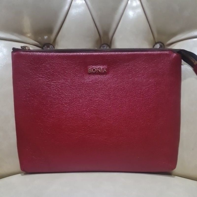 Tas Pouch bonia bekas pemakaian preloved