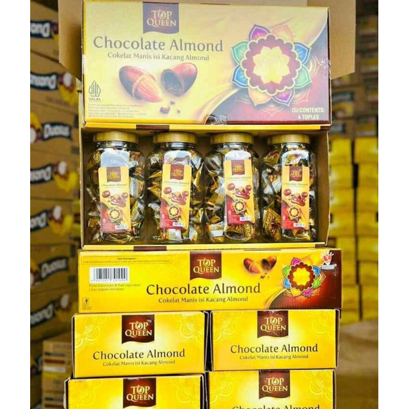 

COKLAT ALMOND D’KING isi 4 Toples/Per paket Hampers Coklat