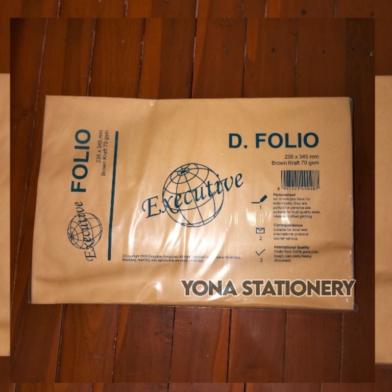 

Amplop Folio Executive | 100 pcs | Tidak ada lem