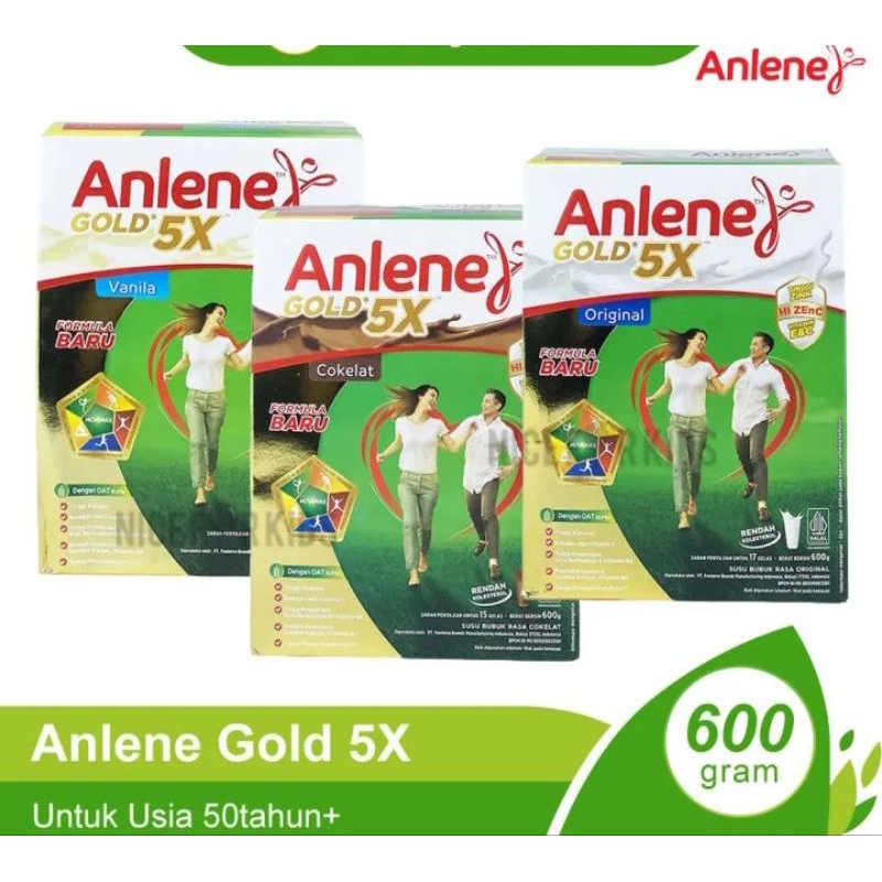 

Anlene Gold 5X 600gr Susu Bubuk Original / Vanila / Coklat