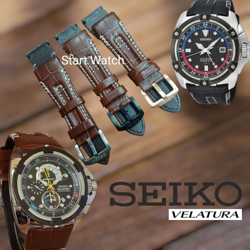 Strap Jam Seiko SRH SPC007 Genuine Leather Tali VELATURA 26mm Kulit Asli