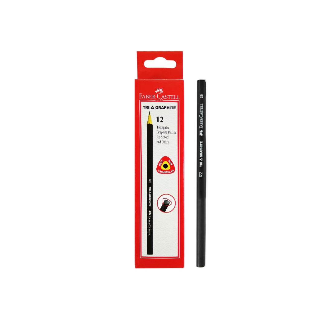 

mdn Pencil Faber Castell Tri Graphite Pensil 2B Murah Original Per Box