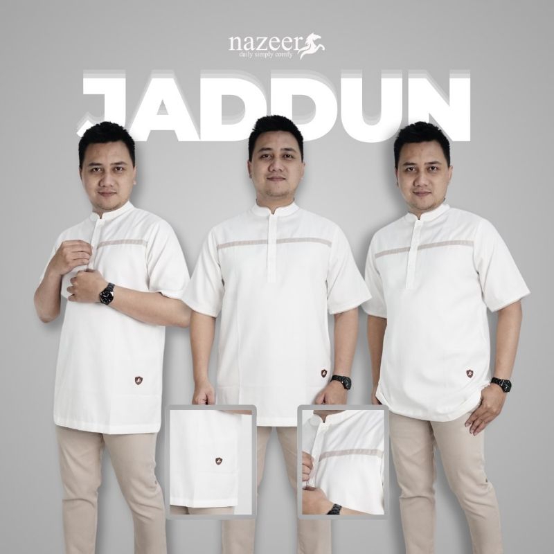 Jaddun Baju Koko Pria Lengan Pendek Baju Koko Putih Lengan Pendek
