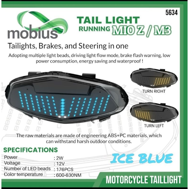 LAMPU STOP MIO Z MIO M3 LED RUNNING PLUS SEN YAMAHA MIO Z MIO M3