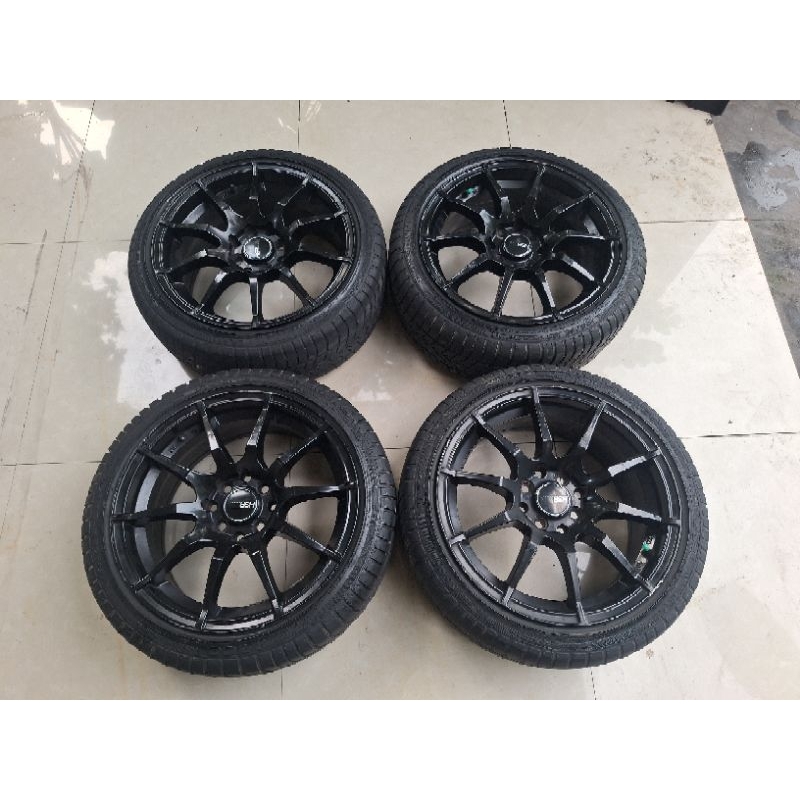 Velg Mobil Bekas Racing HSR Ring 16 Lebar 7 Lubang Baut 4 + Ban Bonusan