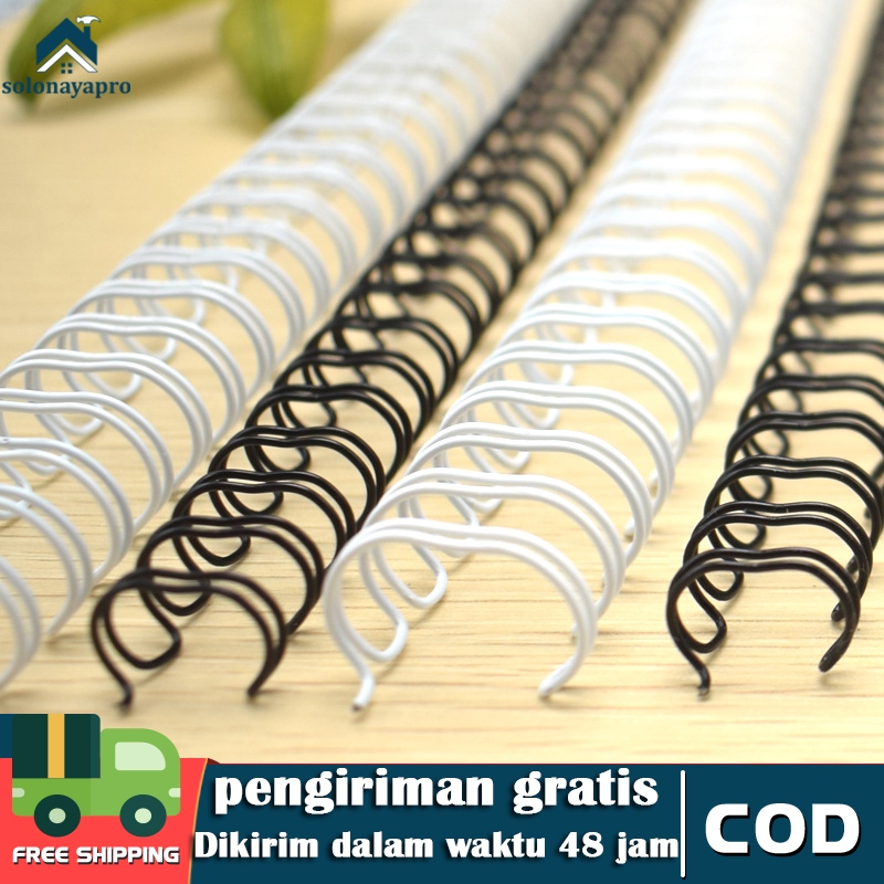 

Spiral Kawat / Ring Kawat Jilid Spiral 3:1 34 Lubang Warna Hitam / Putih