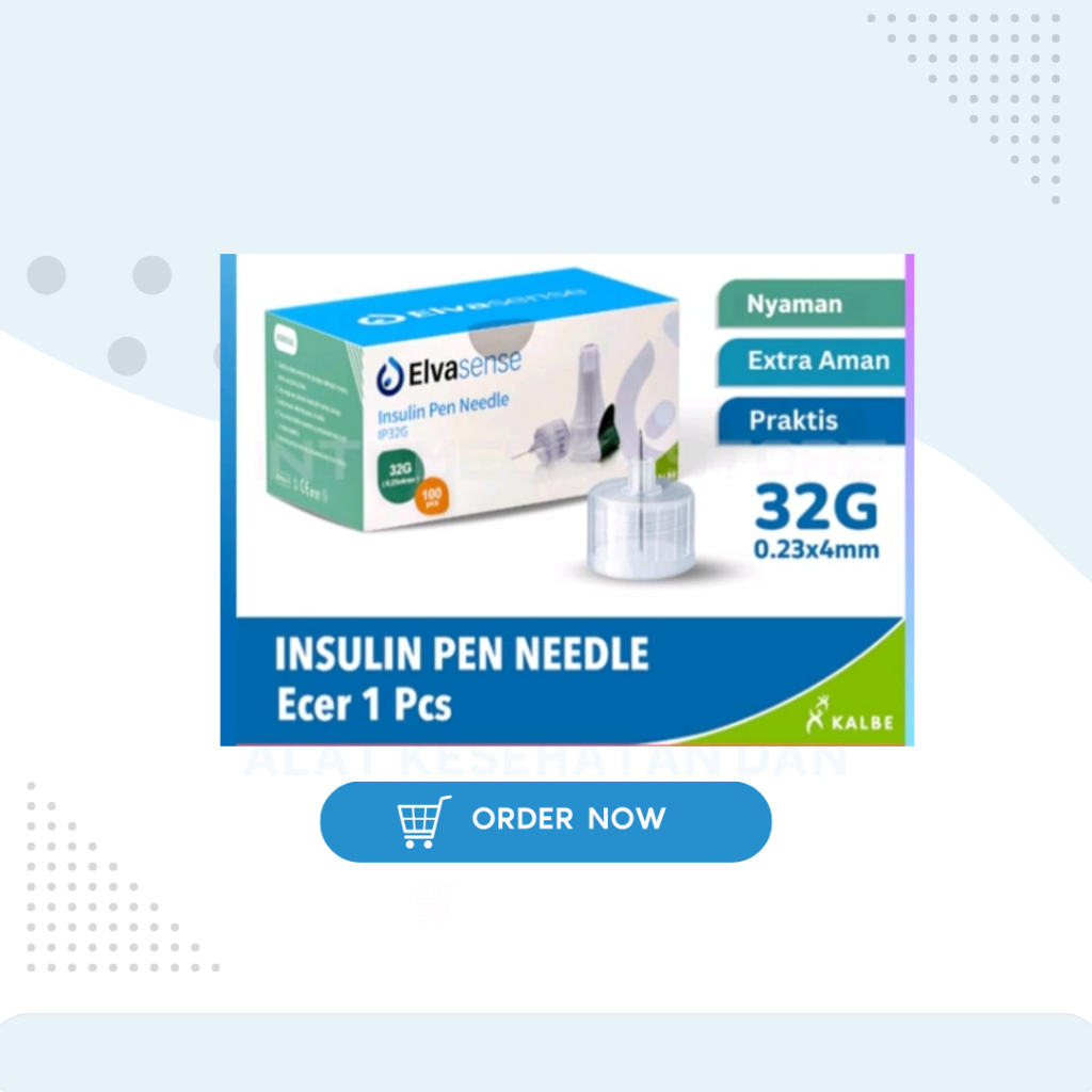 Jarum insulin elvasense 4mm 32g jarum Insulin elvasense / Ecer Harga 1pcs