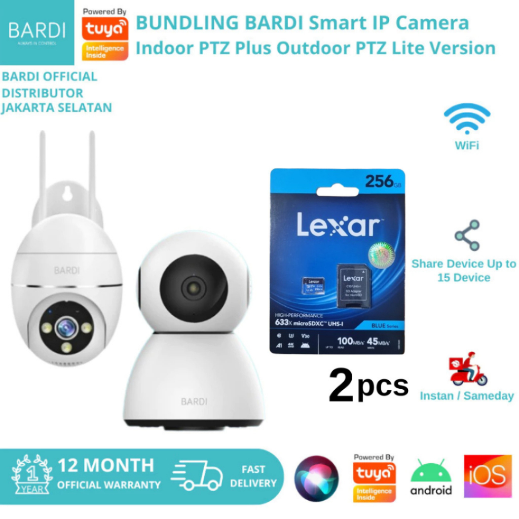 Bardi IP Camera Indoor PTZ Bundling IP Camera Outdoor PTZ Lite Version